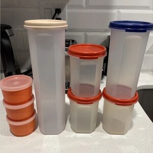 Tupperware Modular Mates Circular With Lids, Spaghetti, Snack cup Bundle Set